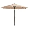10 Ft. Market Solar LED Lighted Tilt Patio Umbrella Outdoor Steel Umbrella In Beige