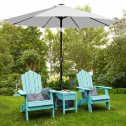 10 Ft. Market Solar LED Lighted Tilt Patio Umbrella Outdoor Steel Umbrella In Light Gray 12 10 Ft. Market Solar LED Lighted Tilt Patio Umbrella Outdoor Steel Umbrella In Light Gray -More Furniture Store jearey market umbrellas dzzzs 10 lgy 77 1000