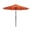 10 Ft. Market Solar LED Lighted Tilt Patio Umbrella Outdoor Steel Umbrella In Pumpkin