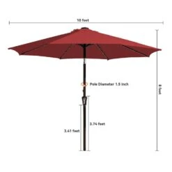 10 Ft. Market Solar LED Lighted Tilt Patio Umbrella Outdoor Steel Umbrella In Red 13 10 Ft. Market Solar LED Lighted Tilt Patio Umbrella Outdoor Steel Umbrella In Red -More Furniture Store jearey market umbrellas dzzzs 10 rd 1f 1000