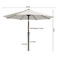 10 Ft. Market Solar LED Lighted Tilt Patio Umbrella Outdoor Steel Umbrella In Off-White 13 10 Ft. Market Solar LED Lighted Tilt Patio Umbrella Outdoor Steel Umbrella In Off-White -More Furniture Store jearey market umbrellas dzzzs 10 wt 1f 1000