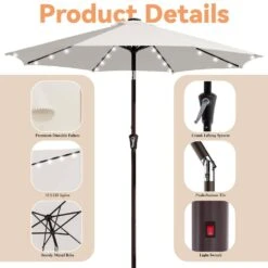 10 Ft. Market Solar LED Lighted Tilt Patio Umbrella Outdoor Steel Umbrella In Off-White 11 10 Ft. Market Solar LED Lighted Tilt Patio Umbrella Outdoor Steel Umbrella In Off-White -More Furniture Store jearey market umbrellas dzzzs 10 wt c3 1000