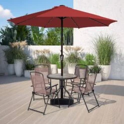 11 Ft. Market Solar LED Lighted Patio Umbrella Outdoor Steel Umbrella In Red 9 11 Ft. Market Solar LED Lighted Patio Umbrella Outdoor Steel Umbrella In Red -More Furniture Store jearey market umbrellas dzzzs 11 rd 40 1000