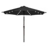 9 Ft. Market Solar LED Lighted Tilt Patio Umbrella Outdoor Steel Umbrella In Black
