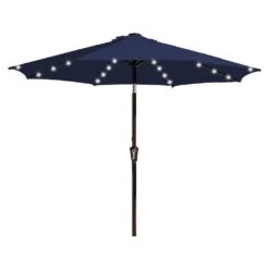 9 Ft. Market Solar LED Lighted Tilt Patio Umbrella Outdoor Steel Umbrella In Navy -More Furniture Store jearey market umbrellas dzzzs 9 nv c3 1000