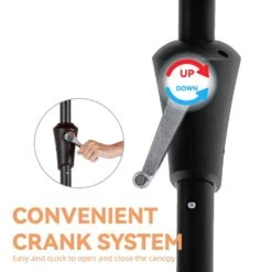 9 Ft. Market Solar LED Lighted Tilt Patio Umbrella Outdoor Steel Umbrella In Red -More Furniture Store jearey market umbrellas dzzzs 9 rd 1f 1000