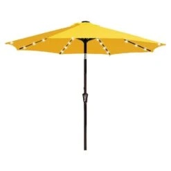 9 Ft. Market Solar LED Lighted Tilt Patio Umbrella Outdoor Steel Umbrella In Yellow 12 9 Ft. Market Solar LED Lighted Tilt Patio Umbrella Outdoor Steel Umbrella In Yellow -More Furniture Store jearey market umbrellas dzzzs 9 ye c3 1000