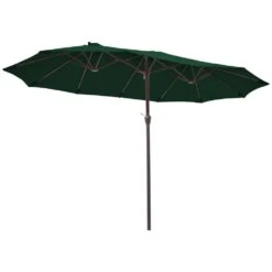 15 Ft. X 9 Ft. Large Market Patio Umbrella Steel Double-Side Outdoor Umbrella In Dark Green