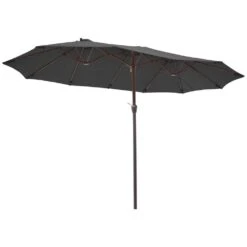 15 Ft. X 9 Ft. Large Market Patio Umbrella Steel Double-Side Outdoor Umbrella In Gray 9 15 Ft. X 9 Ft. Large Market Patio Umbrella Steel Double-Side Outdoor Umbrella In Gray -More Furniture Store jearey market umbrellas st 9 15 gy 40 1000
