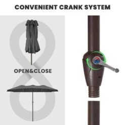 15 Ft. X 9 Ft. Large Market Patio Umbrella Steel Double-Side Outdoor Umbrella In Gray 11 15 Ft. X 9 Ft. Large Market Patio Umbrella Steel Double-Side Outdoor Umbrella In Gray -More Furniture Store jearey market umbrellas st 9 15 gy 4f 1000