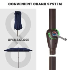 15 Ft. X 9 Ft. Large Market Patio Umbrella Steel Double-Side Outdoor Umbrella In Navy 11 15 Ft. X 9 Ft. Large Market Patio Umbrella Steel Double-Side Outdoor Umbrella In Navy -More Furniture Store jearey market umbrellas st 9 15 nv 4f 1000