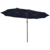 15 Ft. X 9 Ft. Large Market Patio Umbrella Steel Double-Side Outdoor Umbrella In Navy