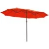 15 Ft. X 9 Ft. Large Market Patio Umbrella Steel Double-Side Outdoor Umbrella In Pumpkin