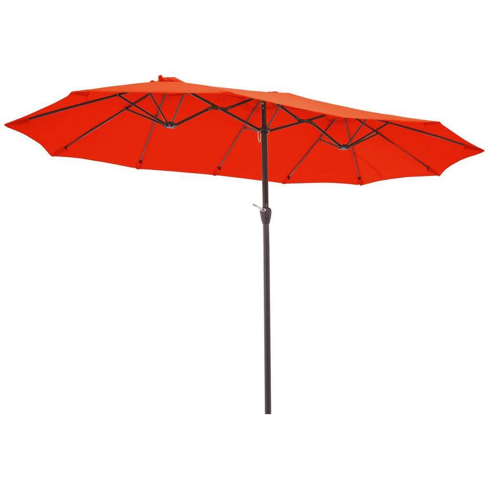 15 Ft. X 9 Ft. Large Market Patio Umbrella Steel Double-Side Outdoor Umbrella In Pumpkin 1 15 Ft. X 9 Ft. Large Market Patio Umbrella Steel Double-Side Outdoor Umbrella In Pumpkin