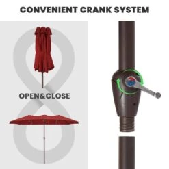 15 Ft. X 9 Ft. Large Market Patio Umbrella Steel Double-Side Outdoor Umbrella In Red 11 15 Ft. X 9 Ft. Large Market Patio Umbrella Steel Double-Side Outdoor Umbrella In Red -More Furniture Store jearey market umbrellas st 9 15 rd 4f 1000