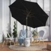 9 Ft. Outdoor Market Patio Umbrella With Hand Crank Lift In Black
