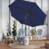 9 Ft. Outdoor Market Patio Umbrella With Hand Crank Lift In Navy