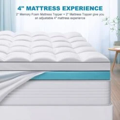 2 In. Gel Memory Foam Mattress Topper With 2 In. Mattress Pad Cover 12 2 In. Gel Memory Foam Mattress Topper With 2 In. Mattress Pad Cover -More Furniture Store jearey mattress toppers 30d wt ck fa 1000