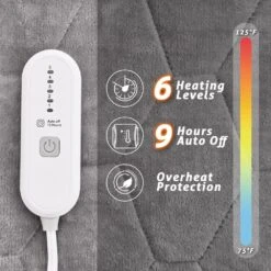 Queen Gray Flannel Electric Heated Mattress Pad -More Furniture Store jearey mattress toppers flrdrcl g q 44 1000