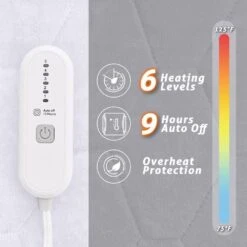 Full White Deep Pocket Flannel Electric Heated Mattress Pad -More Furniture Store jearey mattress toppers flrdrcl w q 44 1000