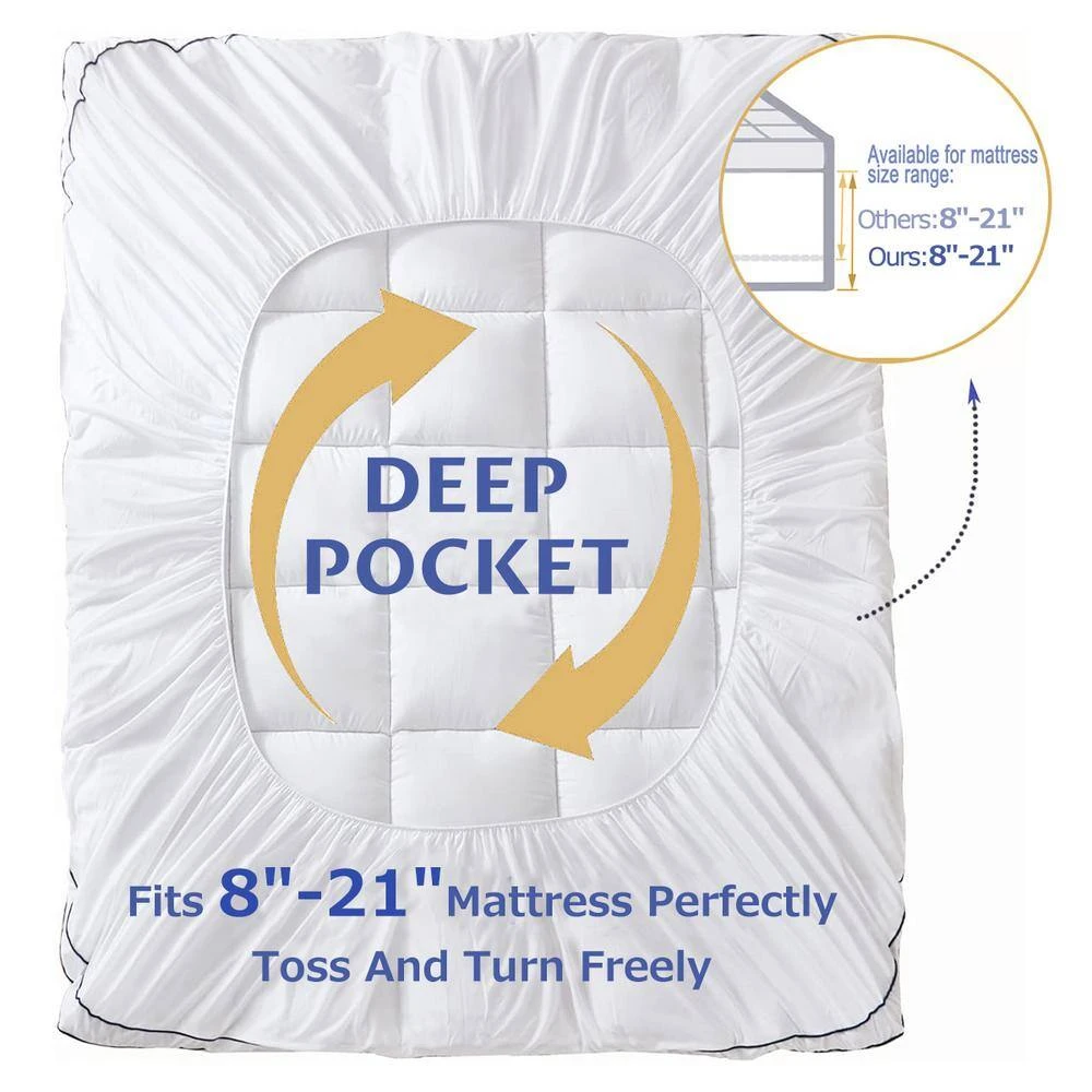 2 In. King Deep Pocket Down Alternative Mattress Pad 6 2 In. King Deep Pocket Down Alternative Mattress Pad - Image 6