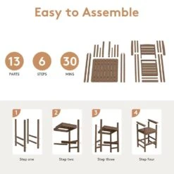 3-Pieces HDPE Plastic Square 46 In. Outdoor Bar Set In Brown 9 3-Pieces HDPE Plastic Square 46 In. Outdoor Bar Set In Brown -More Furniture Store jearey outdoor bar sets jygjy3jt brown 1f 1000