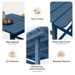 3-Pieces HDPE Plastic Square 46 In. Outdoor Bar Set In Navy 10 3-Pieces HDPE Plastic Square 46 In. Outdoor Bar Set In Navy -More Furniture Store jearey outdoor bar sets jygjy3jt navy 44 1000