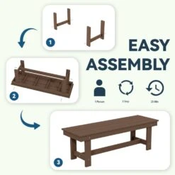 56.3 In. W Outdoor Patio HDPE Plastic All-Weather Resistant Ottoman Backless Dining Bench In Brown 15 56.3 In. W Outdoor Patio HDPE Plastic All-Weather Resistant Ottoman Backless Dining Bench In Brown -More Furniture Store jearey outdoor benches jycd br fa 1000