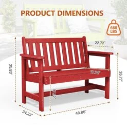 Garden Bench All-Weather HDPE 2-Person Plastic Outdoor Bench In Red 14 Garden Bench All-Weather HDPE 2-Person Plastic Outdoor Bench In Red -More Furniture Store jearey outdoor benches zlf gycy brd fa 1000