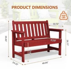 Garden Bench All-Weather HDPE 2-Person Plastic Outdoor Bench In Dark Red 12 Garden Bench All-Weather HDPE 2-Person Plastic Outdoor Bench In Dark Red -More Furniture Store jearey outdoor benches zlf gycy drd fa 1000
