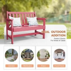 Garden Bench All-Weather HDPE 2-Person Plastic Outdoor Bench In Light Pink -More Furniture Store jearey outdoor benches zlf gycy lpk 44 1000