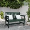 Garden Bench All-Weather HDPE 2-Person Plastic Outdoor Bench In Dark Green