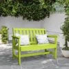 Garden Bench All-Weather HDPE 2-Person Plastic Outdoor Bench In Apple Green