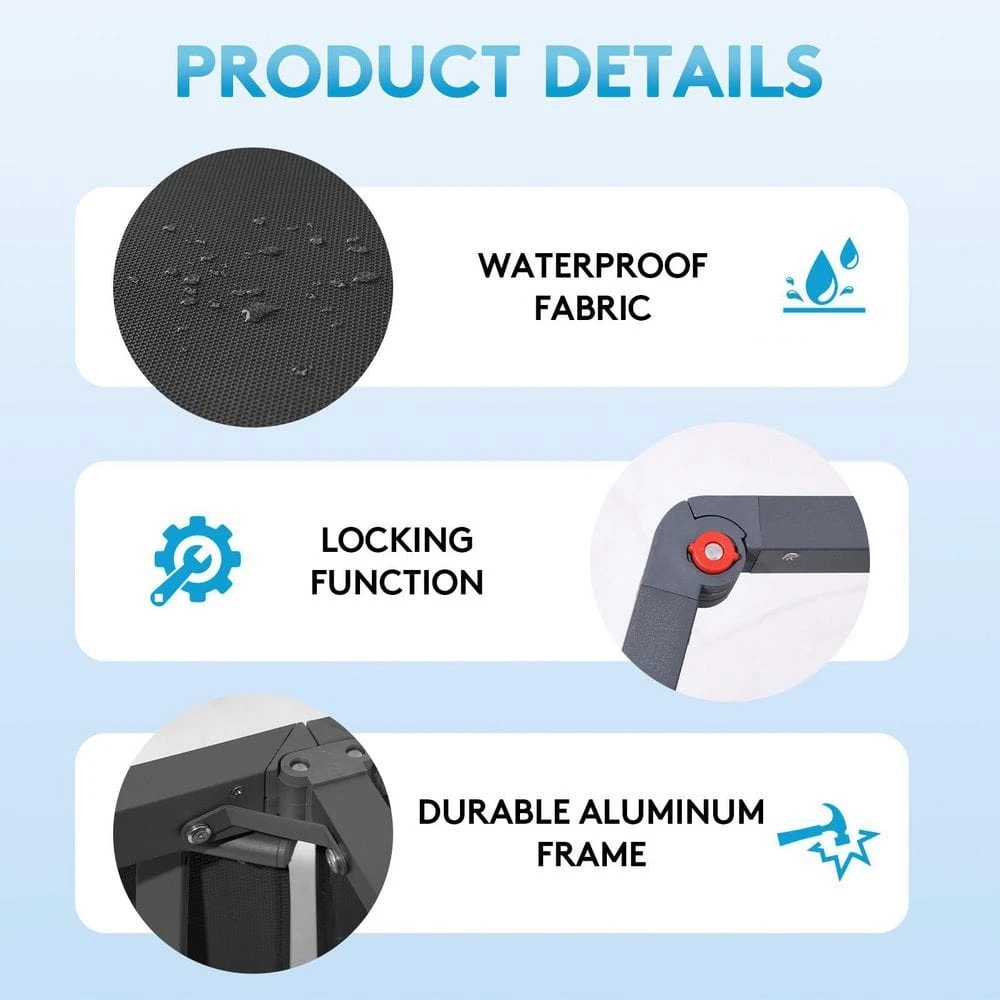 Modern Inspired Black Metal Outdoor Chaise Lounge 3 Modern Inspired Black Metal Outdoor Chaise Lounge - Image 3