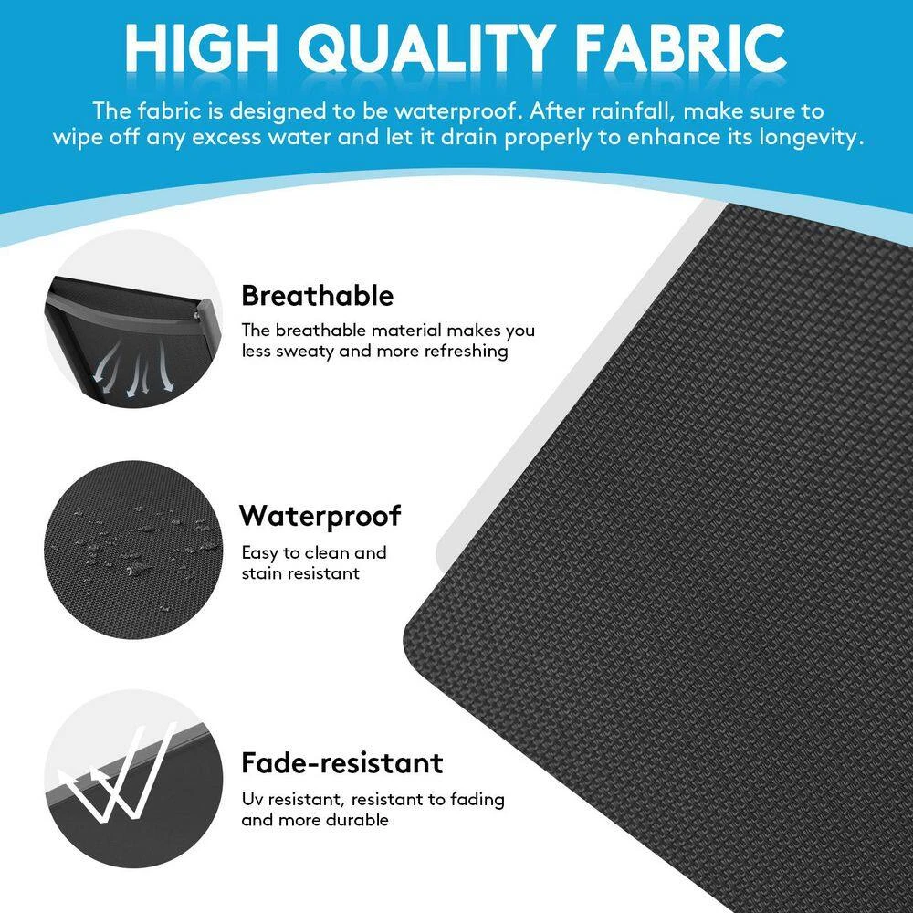 Modern Inspired Black Metal Outdoor Chaise Lounge 10 Modern Inspired Black Metal Outdoor Chaise Lounge - Image 10