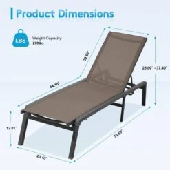 Modern Inspired Mocha Metal Outdoor Chaise Lounge 18 Modern Inspired Mocha Metal Outdoor Chaise Lounge -More Furniture Store jearey outdoor chaise lounges aflc coffee 44 1000