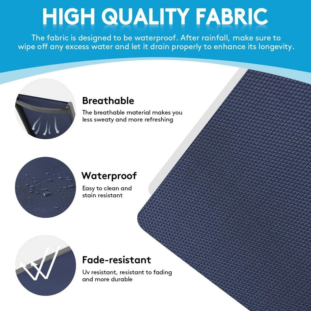 Modern Inspired Navy Metal Outdoor Chaise Lounge 10 Modern Inspired Navy Metal Outdoor Chaise Lounge - Image 10