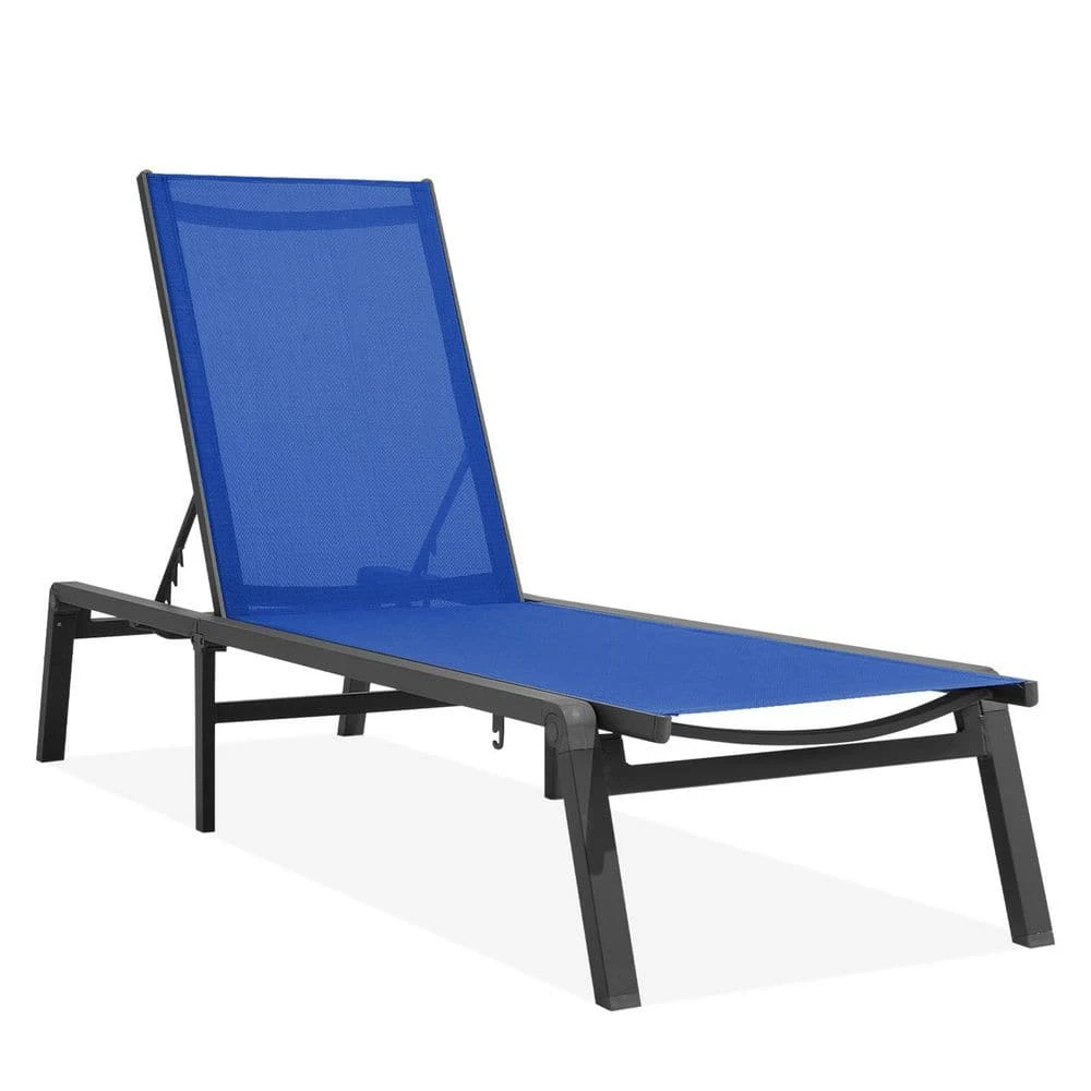 Modern Inspired Teal Metal Outdoor Chaise Lounge 5 Modern Inspired Teal Metal Outdoor Chaise Lounge - Image 5