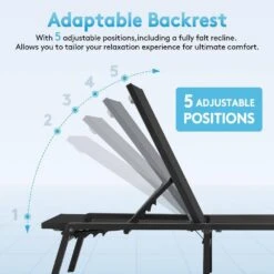 Modern Inspired Black Metal Outdoor Chaise Lounge Set Of 2 -More Furniture Store jearey outdoor chaise lounges aflc2 black fa 1000