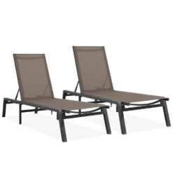 Modern Inspired Mocha Metal Outdoor Chaise Lounge Set Of 2 15 Modern Inspired Mocha Metal Outdoor Chaise Lounge Set Of 2 -More Furniture Store jearey outdoor chaise lounges aflc2 coffee c3 1000