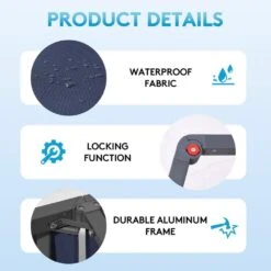 Modern Inspired Navy Metal Outdoor Chaise Lounge Set Of 2 -More Furniture Store jearey outdoor chaise lounges aflc2 navy 1d 1000