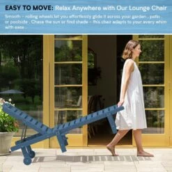 HDPE Navy 5-Level Adjustment Outdoor Lounge Chair (1-Pack) -More Furniture Store jearey outdoor chaise lounges ysdty navy 44 1000