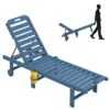 HDPE Navy 5-Level Adjustment Outdoor Lounge Chair (1-Pack)