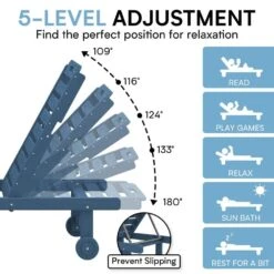 HDPE Navy 5-Level Adjustment Outdoor Lounge Chair (1-Pack) -More Furniture Store jearey outdoor chaise lounges ysdty navy c3 1000