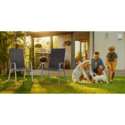 Charlotte Stackable Black Outdoor Dining Chair Set Of 2 -More Furniture Store jearey outdoor dining chairs xltddy 2 black 31 1000