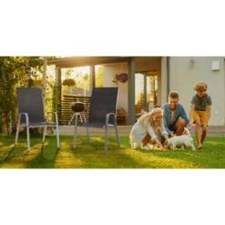 Charlotte Stackable Black Outdoor Dining Chair Set Of 4 -More Furniture Store jearey outdoor dining chairs xltddy 4 black 31 1000