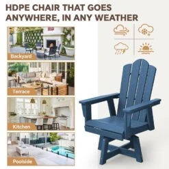 HDPE Outdoor Swivel Dining Chair Navy HDPE Frame Swivel Dining Chair With Cloud Backrest 13 HDPE Outdoor Swivel Dining Chair Navy HDPE Frame Swivel Dining Chair With Cloud Backrest -More Furniture Store jearey outdoor dining chairs xzcy navy 1f 1000