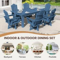 HDPE Outdoor Swivel Dining Chair Navy HDPE Frame Swivel Dining Chair With Cloud Backrest 17 HDPE Outdoor Swivel Dining Chair Navy HDPE Frame Swivel Dining Chair With Cloud Backrest -More Furniture Store jearey outdoor dining chairs xzcy navy 31 1000