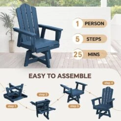 HDPE Outdoor Swivel Dining Chair Navy HDPE Frame Swivel Dining Chair With Cloud Backrest 15 HDPE Outdoor Swivel Dining Chair Navy HDPE Frame Swivel Dining Chair With Cloud Backrest -More Furniture Store jearey outdoor dining chairs xzcy navy fa 1000