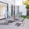 Charlotte Stackable Blue And White Outdoor Dining Chair Set Of 4